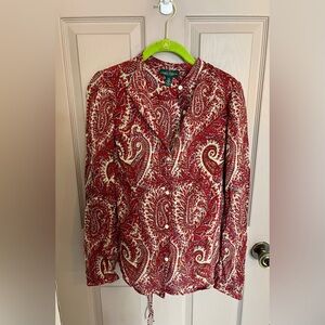Ralph Lauren Red Paisley Button-Down Shirt